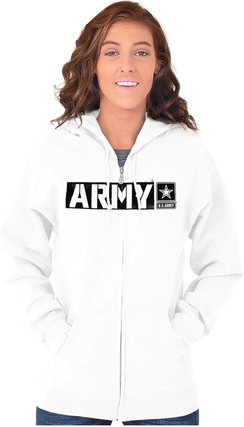 image:imageBrisco Brands US Army Soldier PT Infantry Pride Zip Up Hoodie Mens WomensWhite