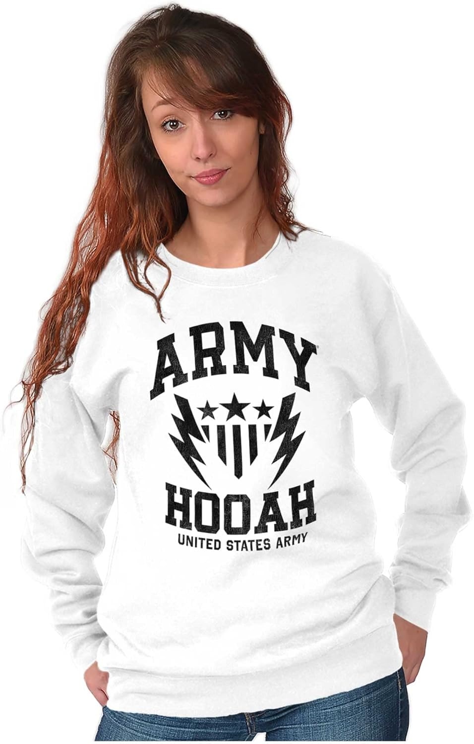 image:imageBrisco Brands US Army Soldier Veteran Pride Sweatshirt for Men or WomenWhite