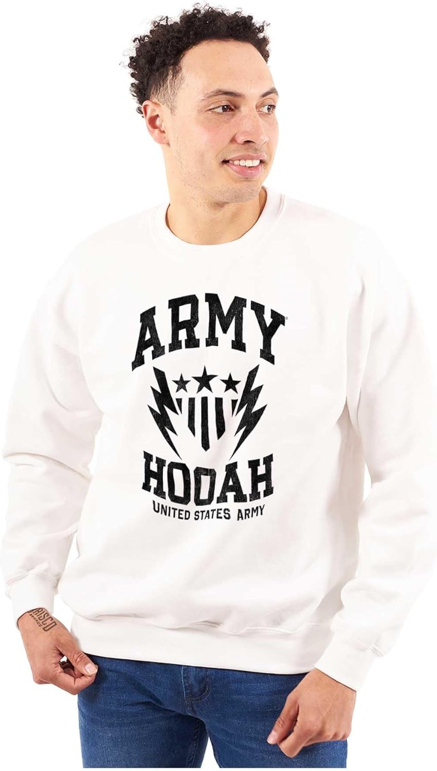 image:imageBrisco Brands US Army Soldier Veteran Pride Sweatshirt for Men or WomenWhite