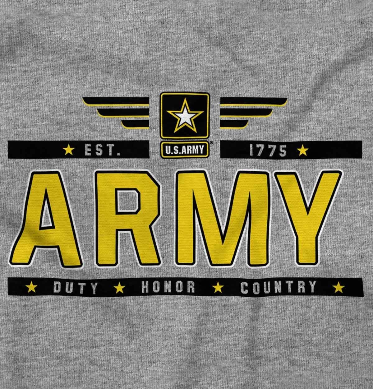 image:imageBrisco Brands US Army Star Logo Duty Honor Courage Crewneck T Shirts Boy GirlSport Grey