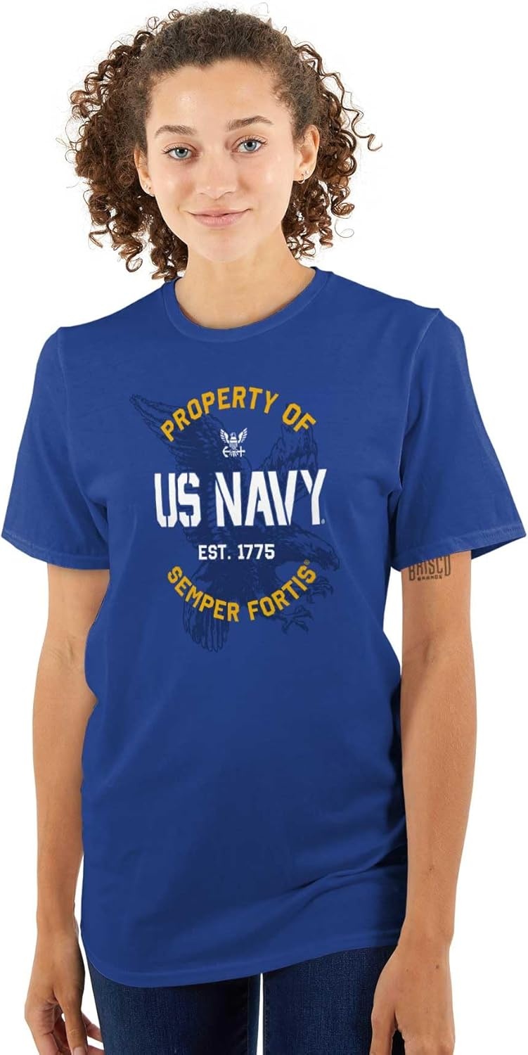 image:imageBrisco Brands US Navy Property of Semper Fortis Graphic T Shirt Men or WomenRoyal