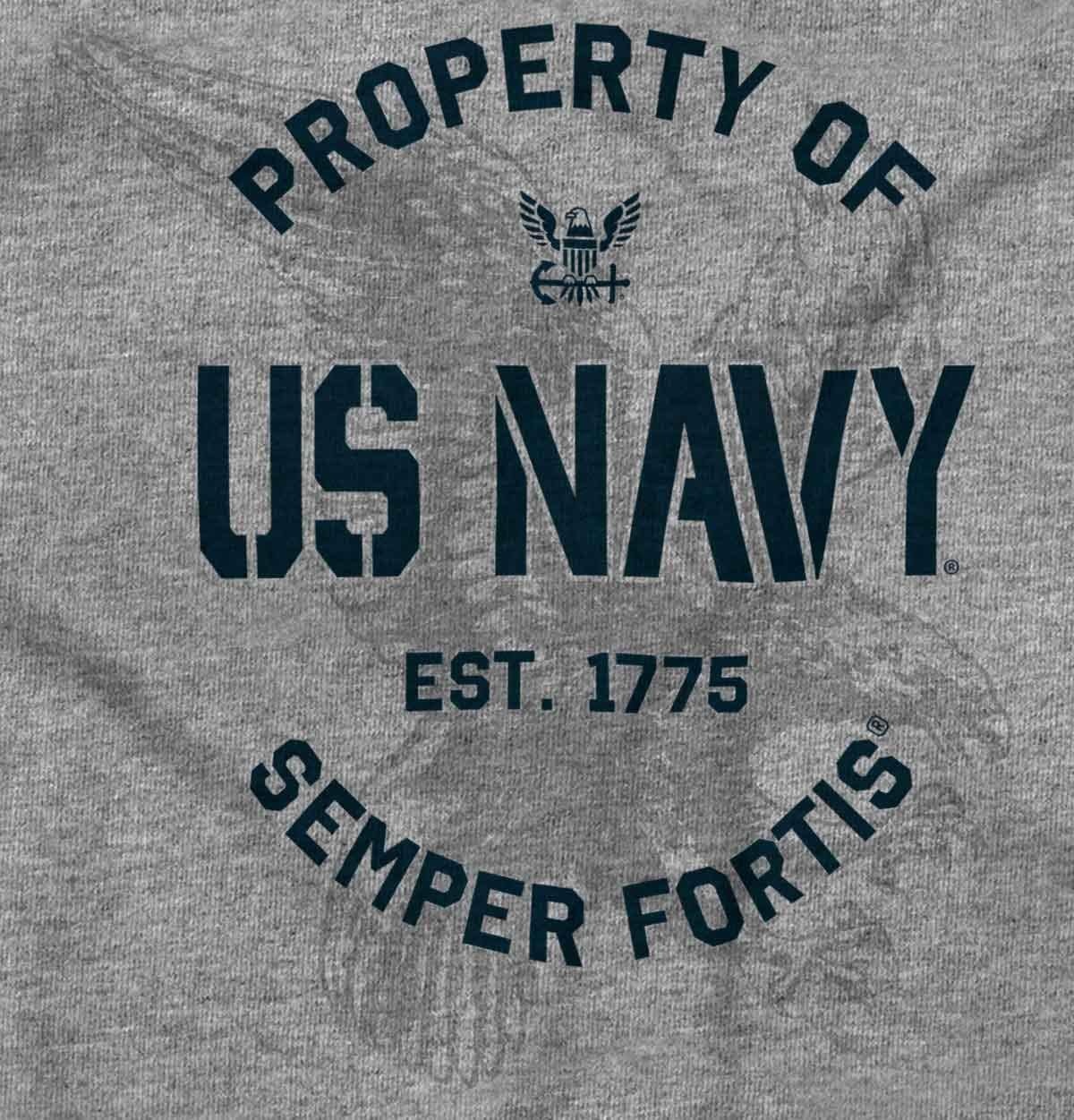 image:imageBrisco Brands US Navy Property of Semper Fortis Graphic T Shirt Men or WomenSport Grey