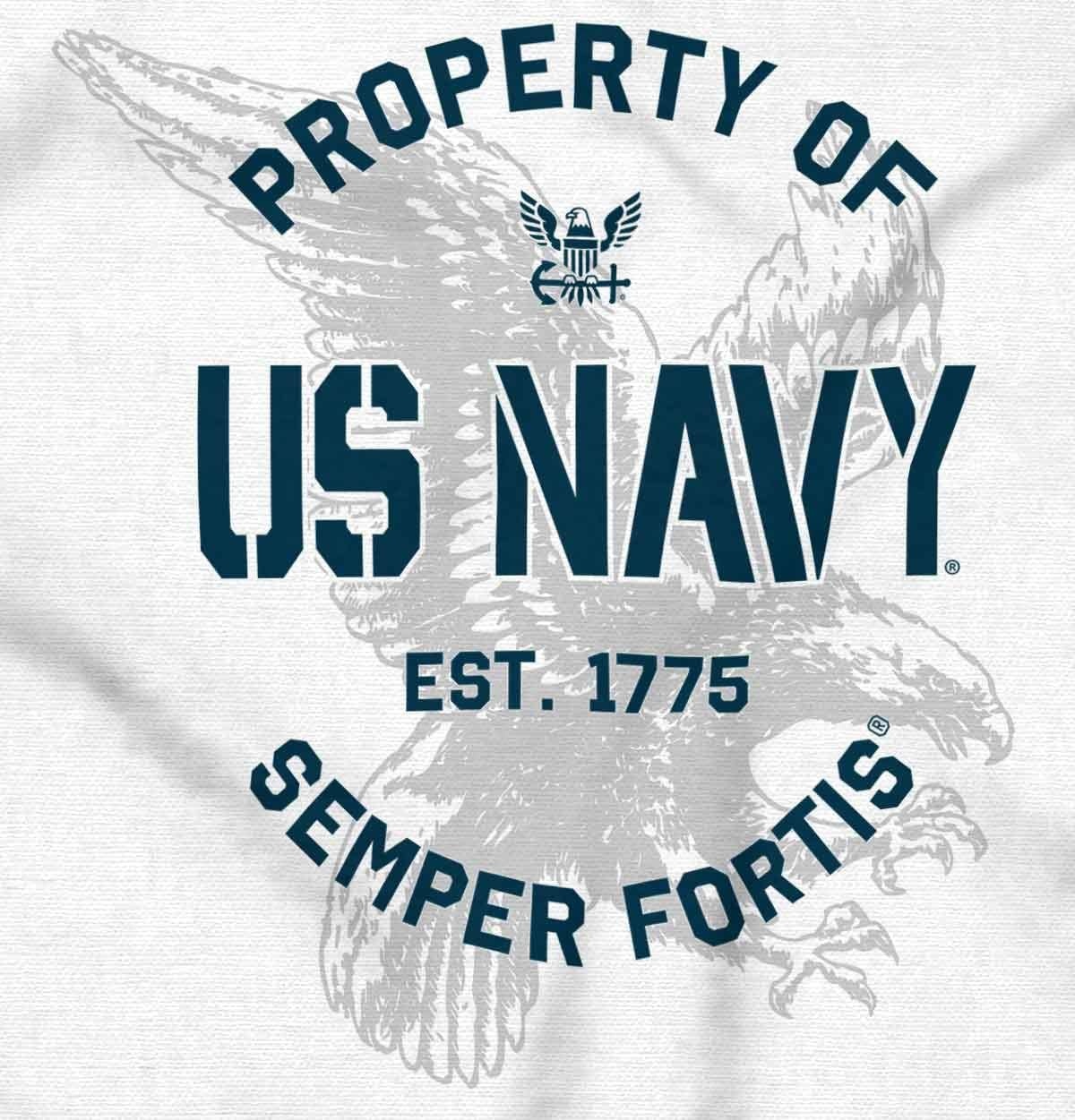 image:imageBrisco Brands US Navy Property of Semper Fortis Graphic T Shirt Men or WomenWhite