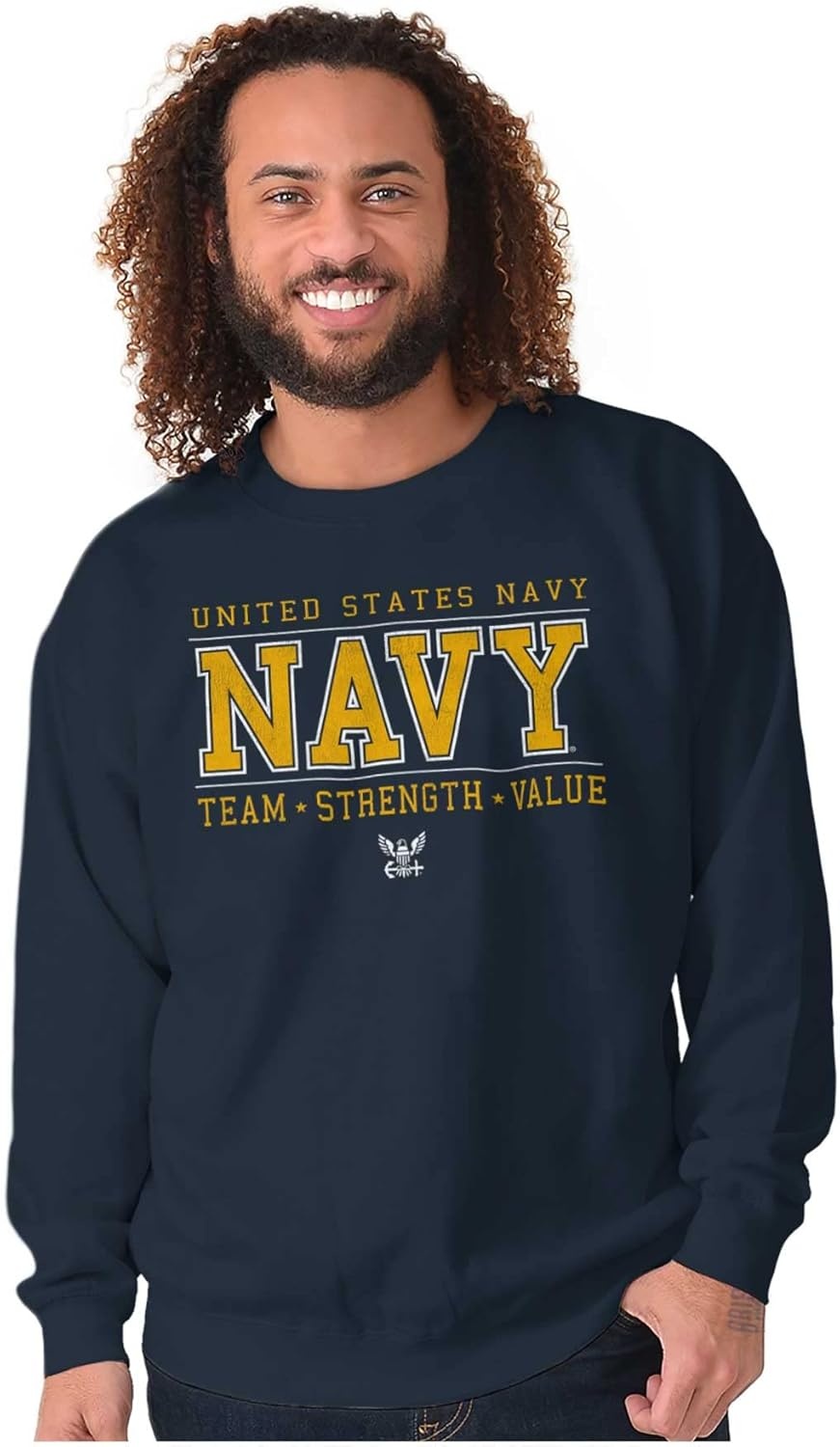 image:imageBrisco Brands US Navy Team Strength Value Sweatshirt for Men or WomenNavy