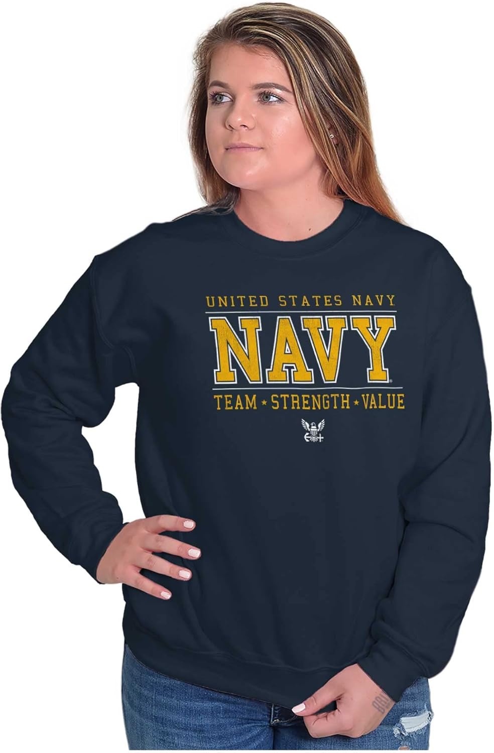 image:imageBrisco Brands US Navy Team Strength Value Sweatshirt for Men or WomenNavy