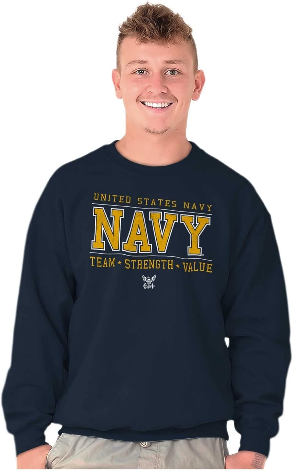 image:imageBrisco Brands US Navy Team Strength Value Sweatshirt for Men or WomenNavy
