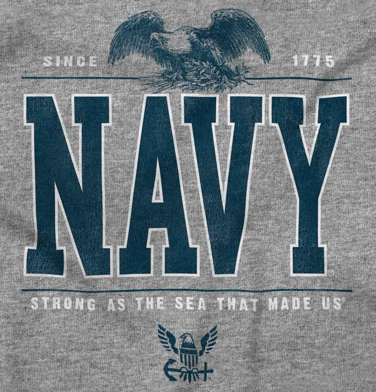 image:imageBrisco Brands USA Navy Strong As Sea That Made Us Zip Up Hoodie Mens WomensSport Grey