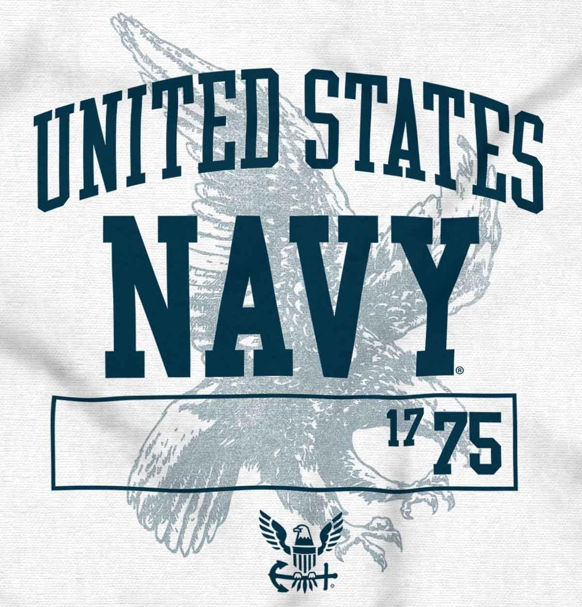 image:imageBrisco Brands United States Navy 1775 Eagle Anchor Sweatshirt for Men or WomenWhite