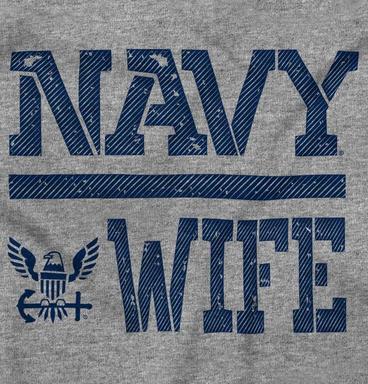 image:imageBrisco Brands United States Navy Proud Wife Fianc USA Hoodie Sweatshirt WomenSport Grey