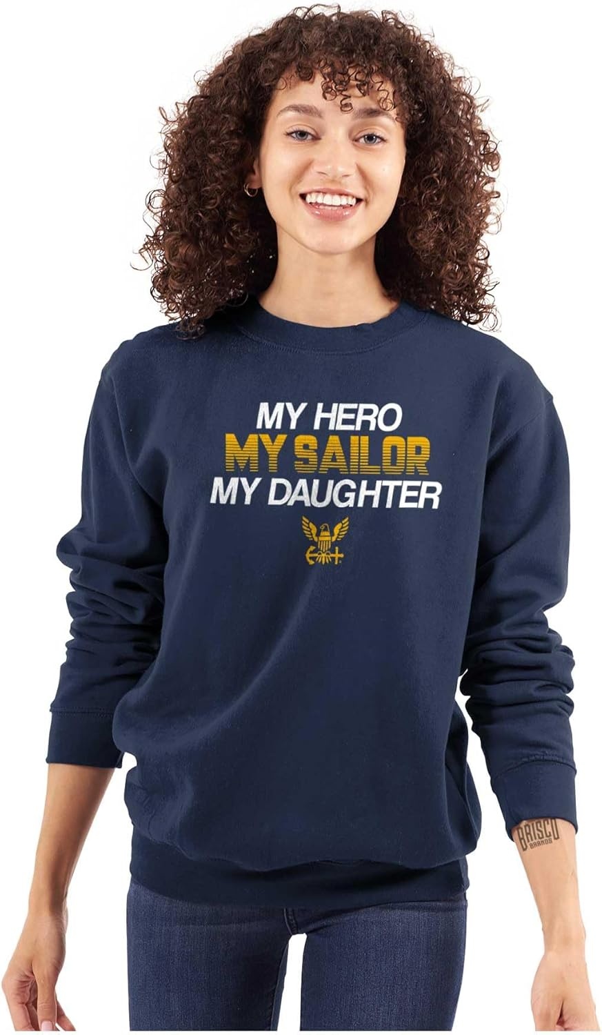 image:imageBrisco Brands United States Navy Sailor Daughter Dad Sweatshirt for Men or WomenNavy