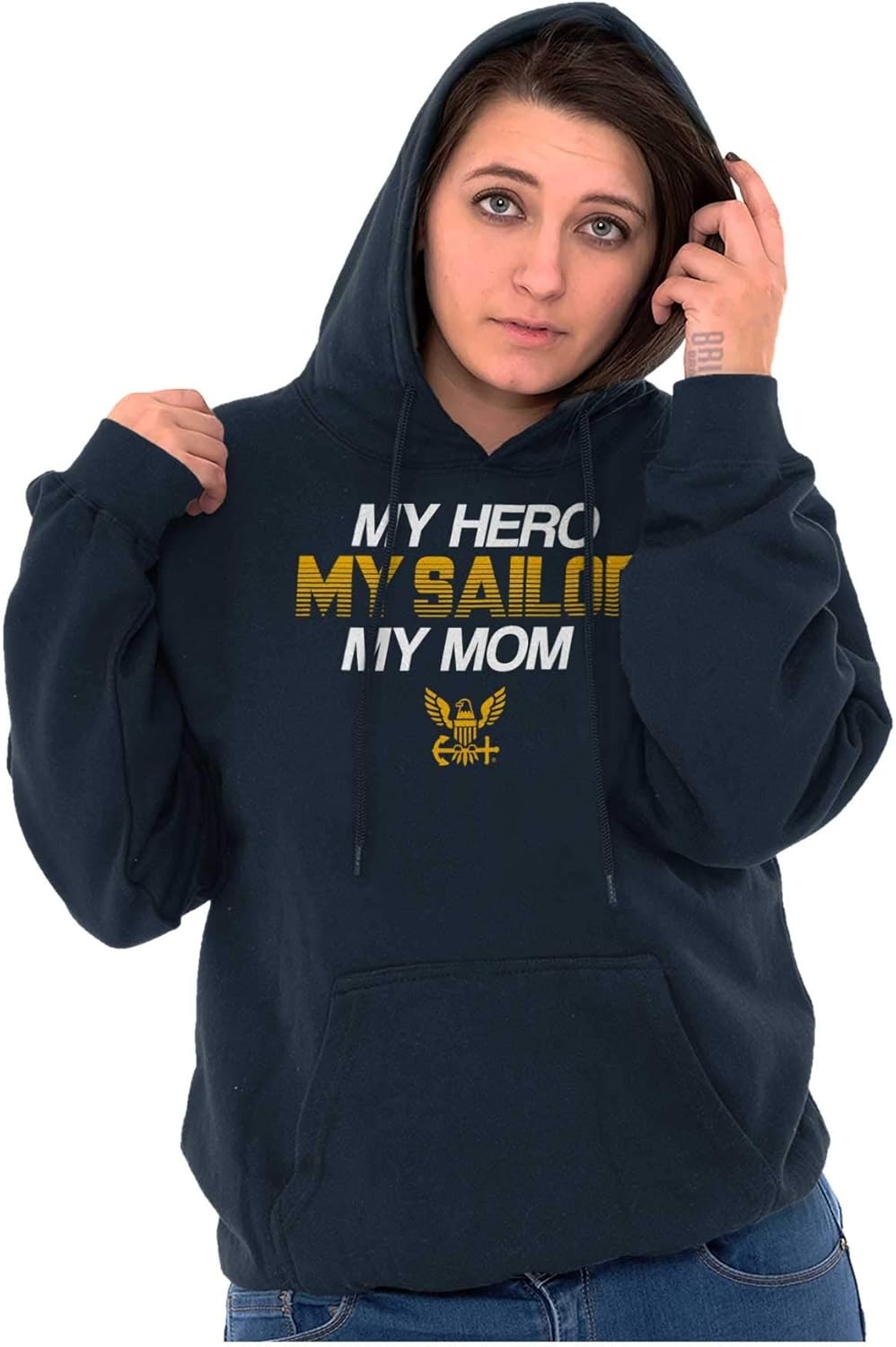 image:imageBrisco Brands United States Navy Sailor Mom Mother Hoodie Sweatshirt Women MenNavy