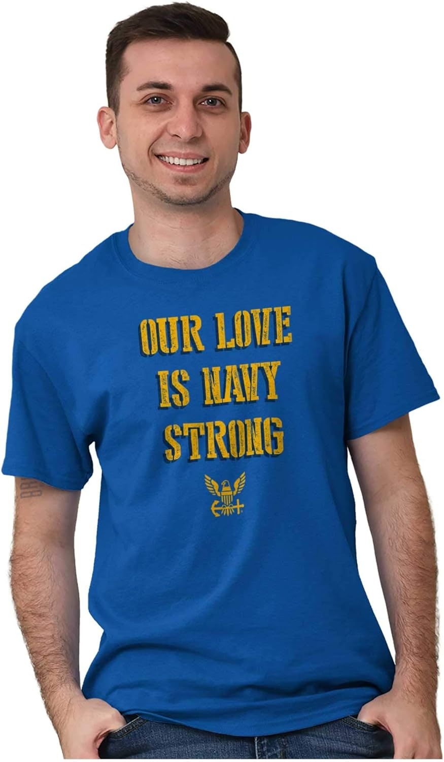 image:imageOur Love is Navy Strong Anchor Logo Graphic T Shirt Men or WomenRoyal