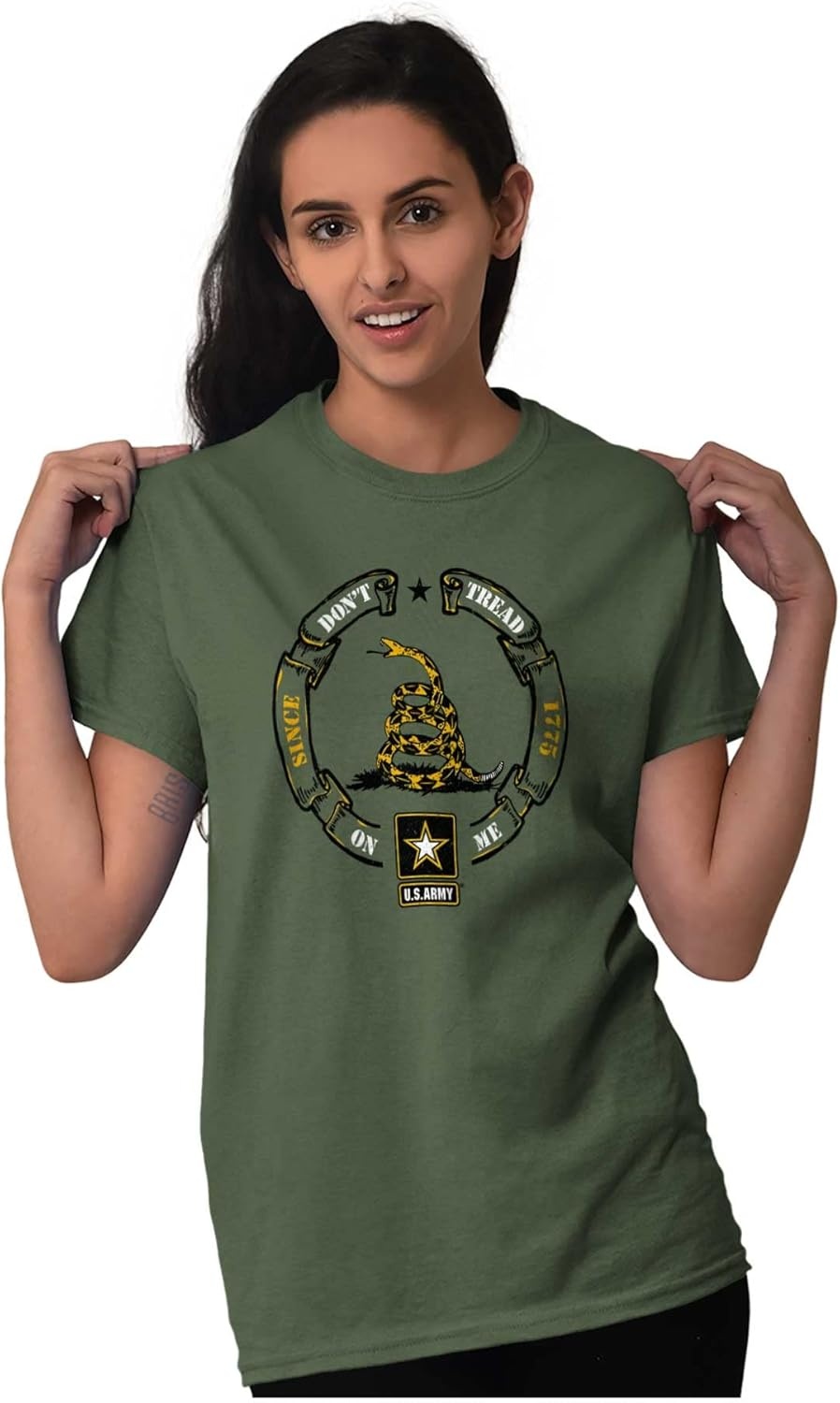 image:imageUS Army Gadsden Flag PT Military Graphic T Shirt Men or WomenMilitary Green