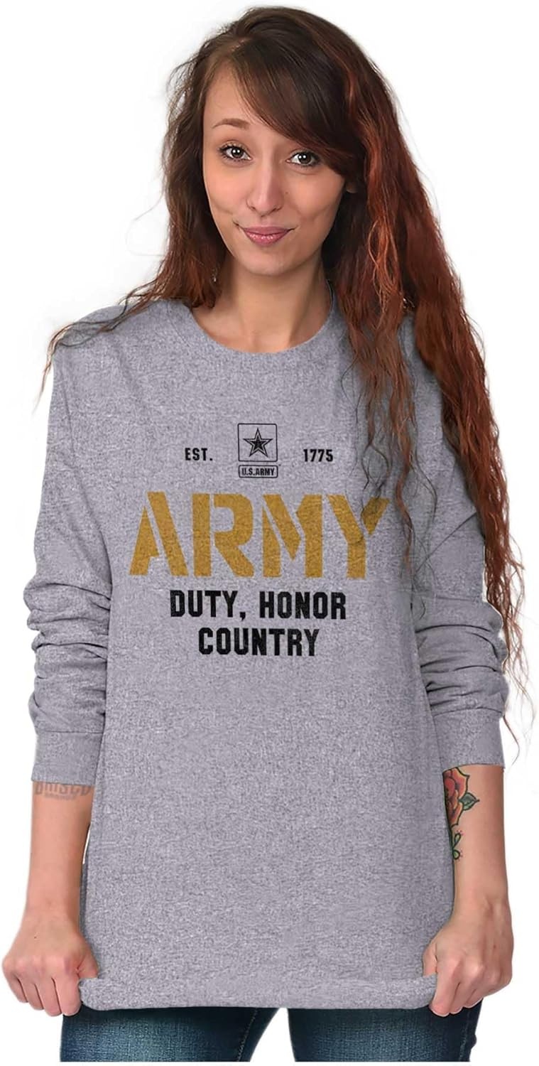 image:imageUS Army Pride Military Style PT Long Sleeve Tshirt Men WomenSport Grey