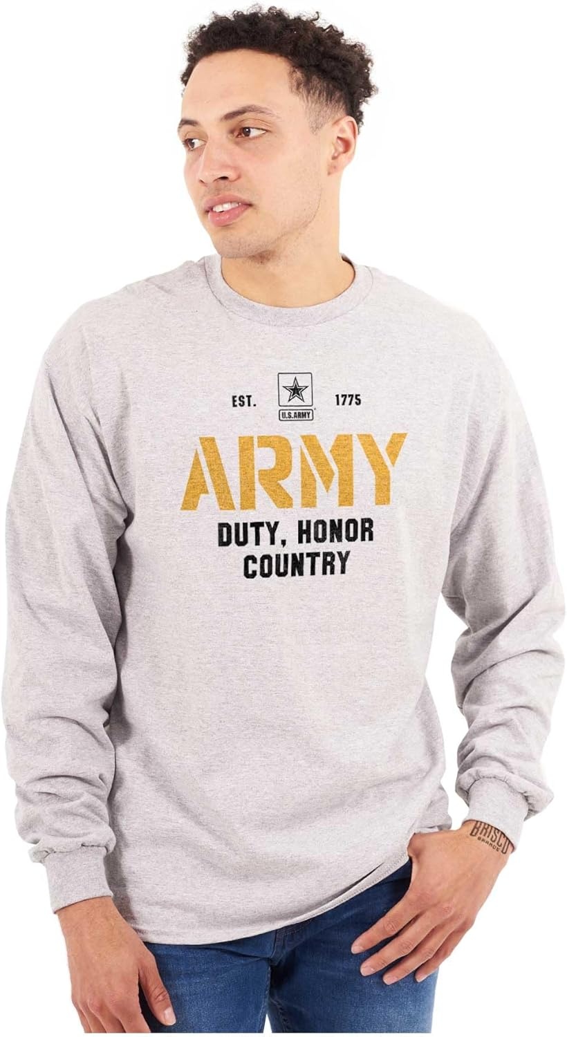 image:imageUS Army Pride Military Style PT Long Sleeve Tshirt Men WomenSport Grey