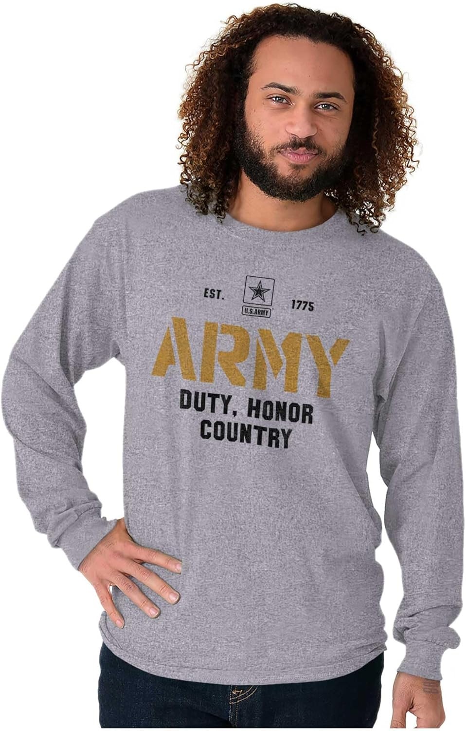 image:imageUS Army Pride Military Style PT Long Sleeve Tshirt Men WomenSport Grey