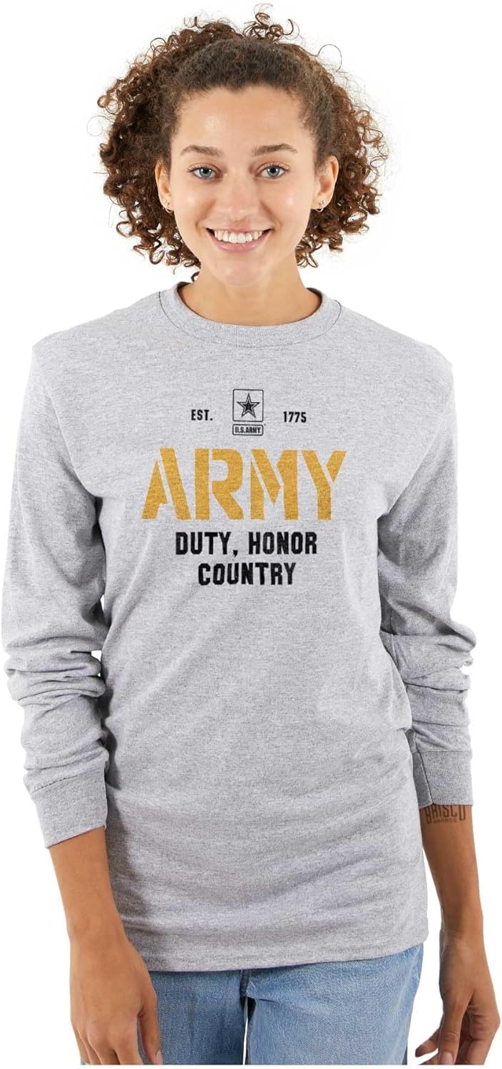 image:imageUS Army Pride Military Style PT Long Sleeve Tshirt Men WomenSport Grey
