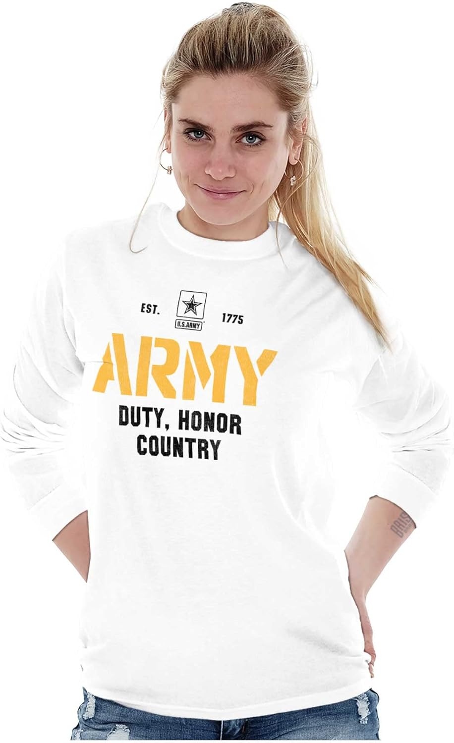 image:imageUS Army Pride Military Style PT Long Sleeve Tshirt Men WomenWhite