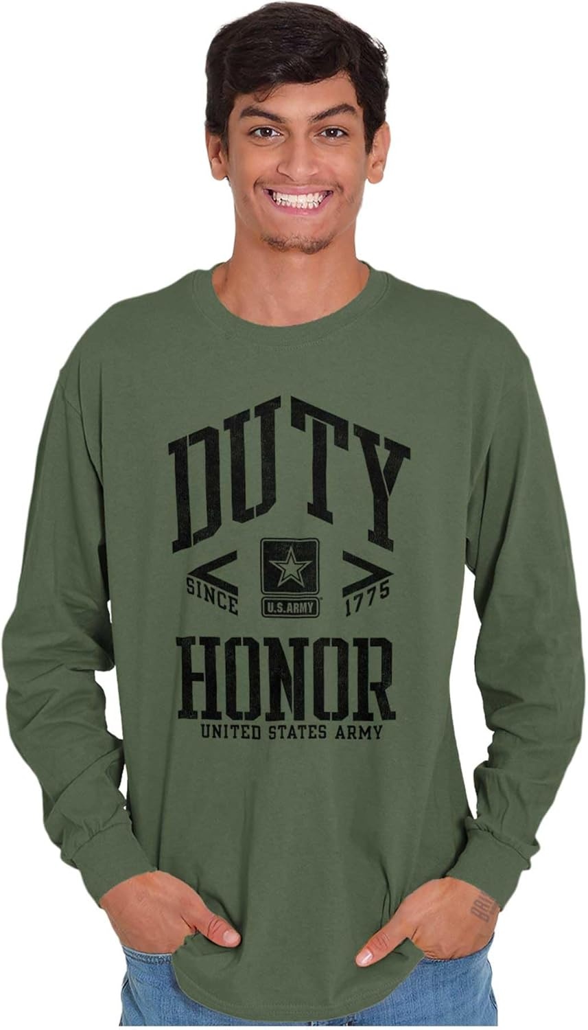 image:imageUS Army Proud Soldiers Veterans Long Sleeve Tshirt Men WomenMilitary Green