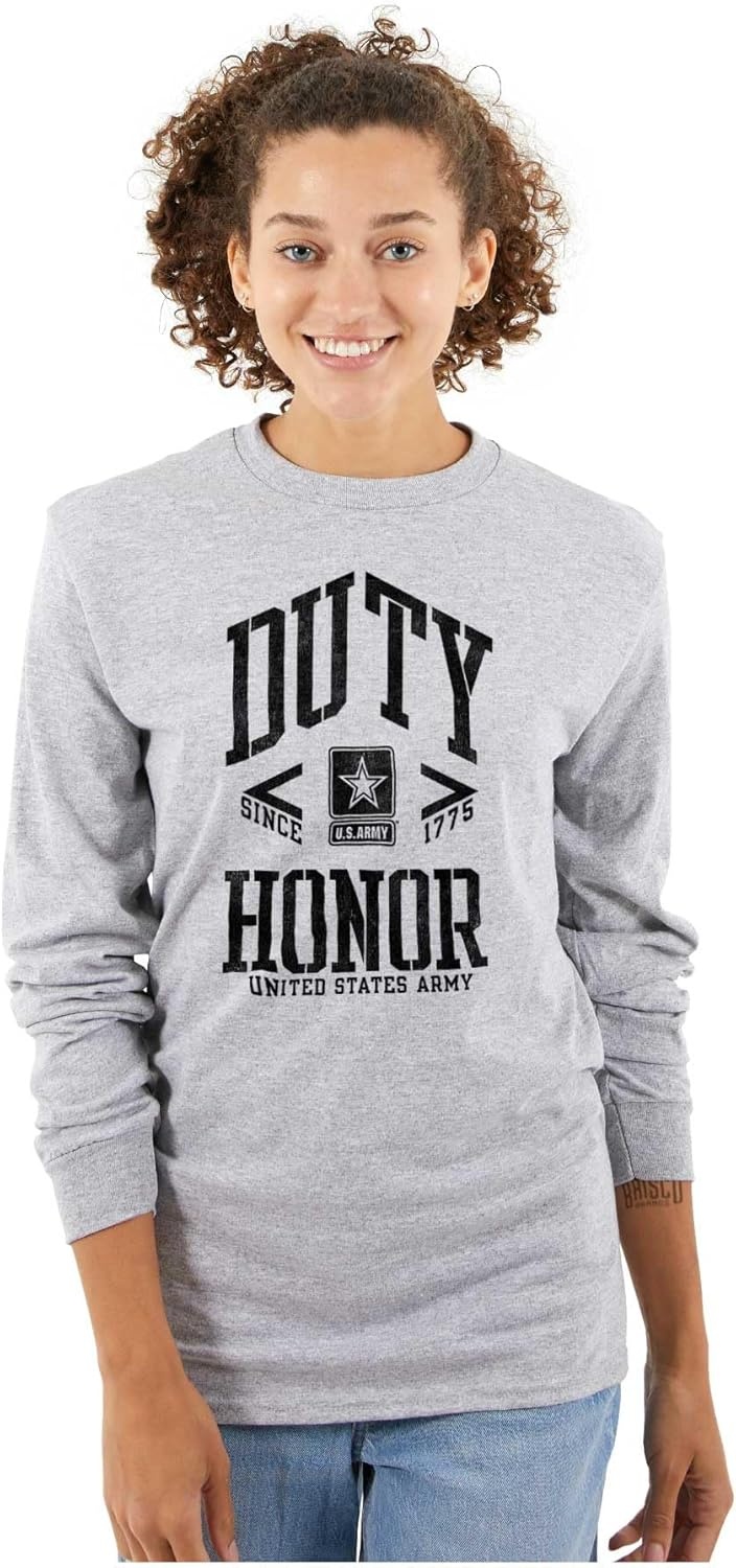 image:imageUS Army Proud Soldiers Veterans Long Sleeve Tshirt Men WomenSport Grey