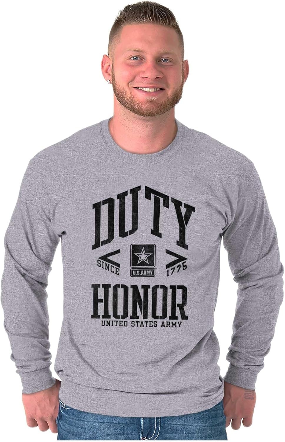 image:imageUS Army Proud Soldiers Veterans Long Sleeve Tshirt Men WomenSport Grey