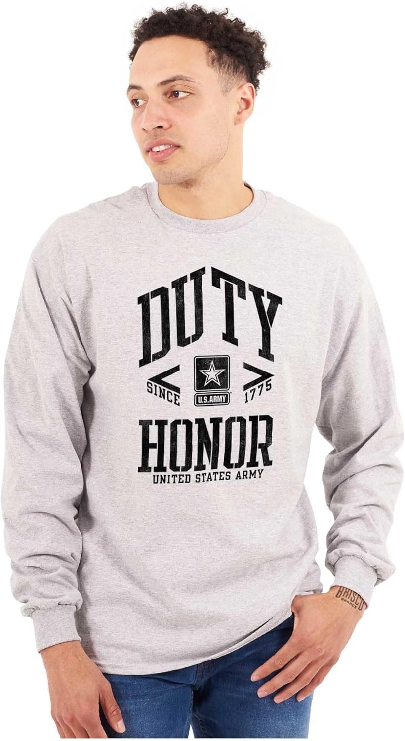 image:imageUS Army Proud Soldiers Veterans Long Sleeve Tshirt Men WomenSport Grey