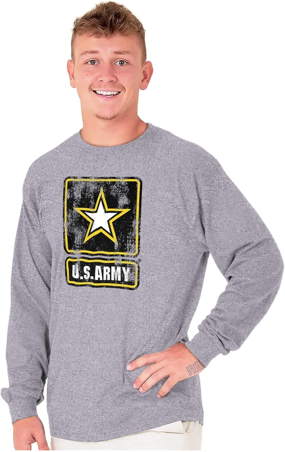 image:imageUS Army United States Military Pride Long Sleeve Tshirt Men WomenSport Grey