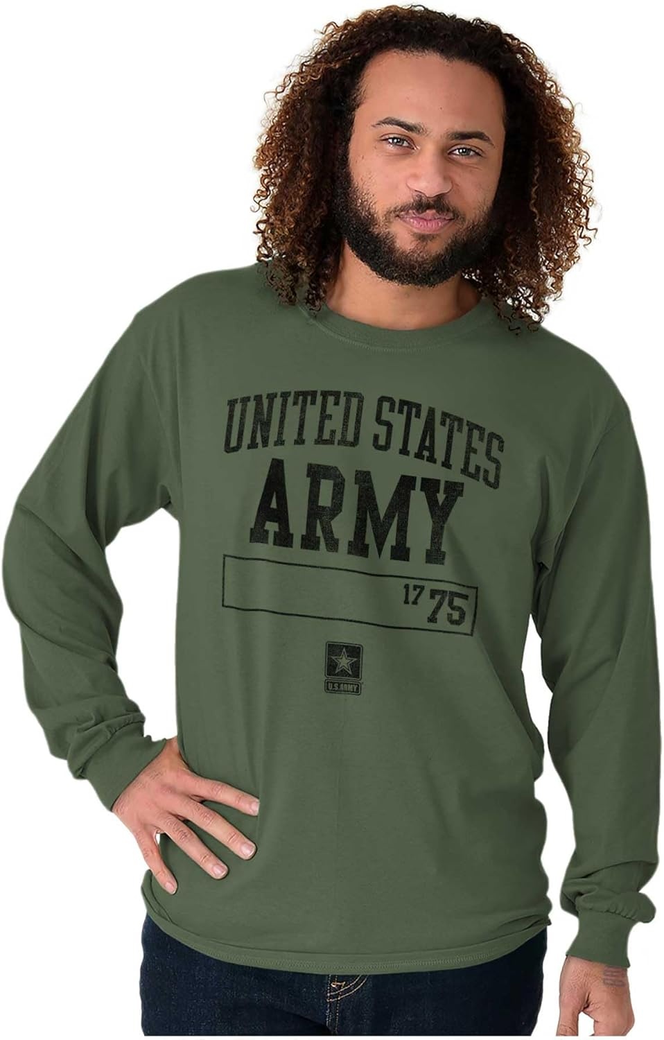 image:imageUS Army United States Soldier Long Sleeve Tshirt Men WomenMilitary Green