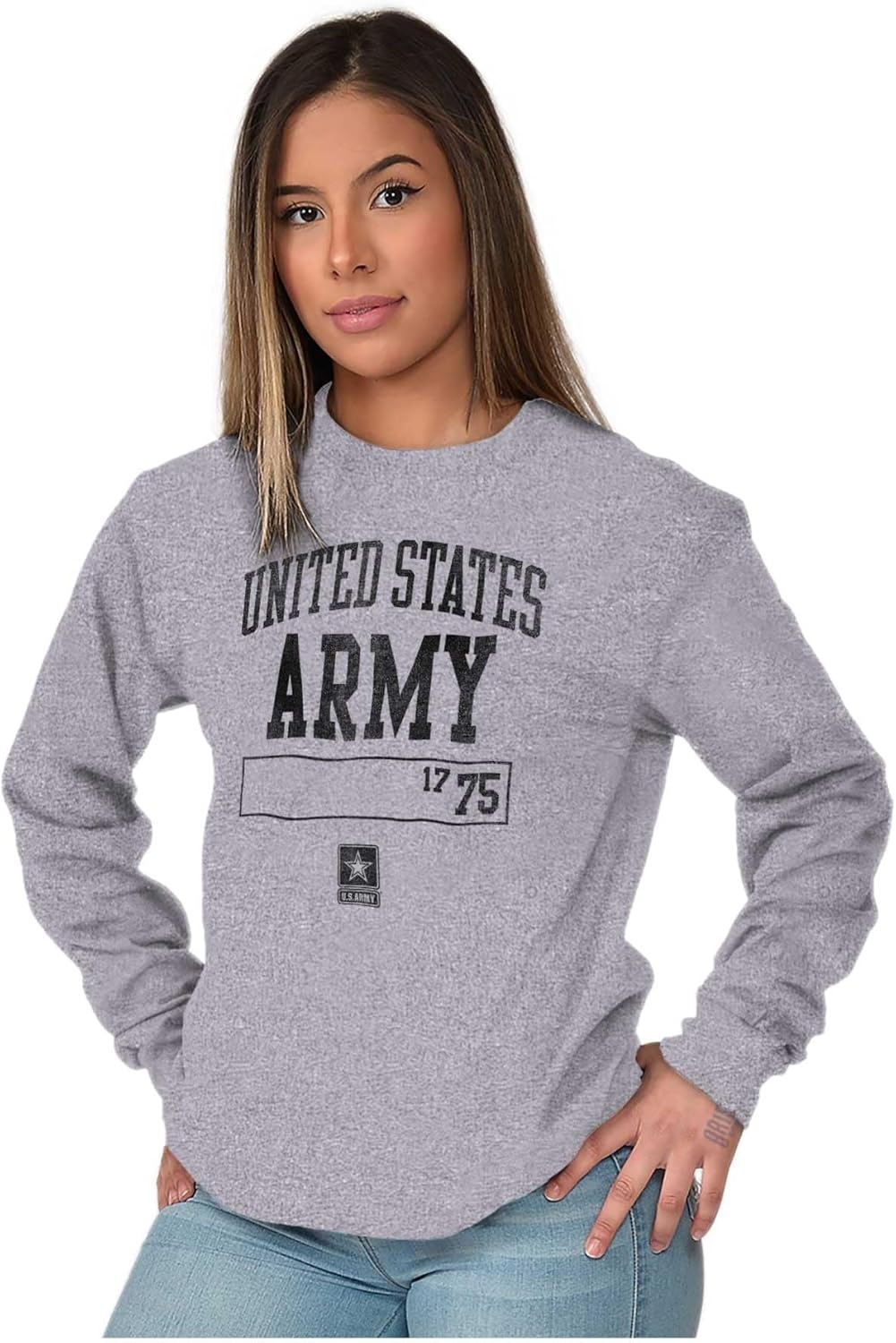 image:imageUS Army United States Soldier Long Sleeve Tshirt Men WomenSport Grey