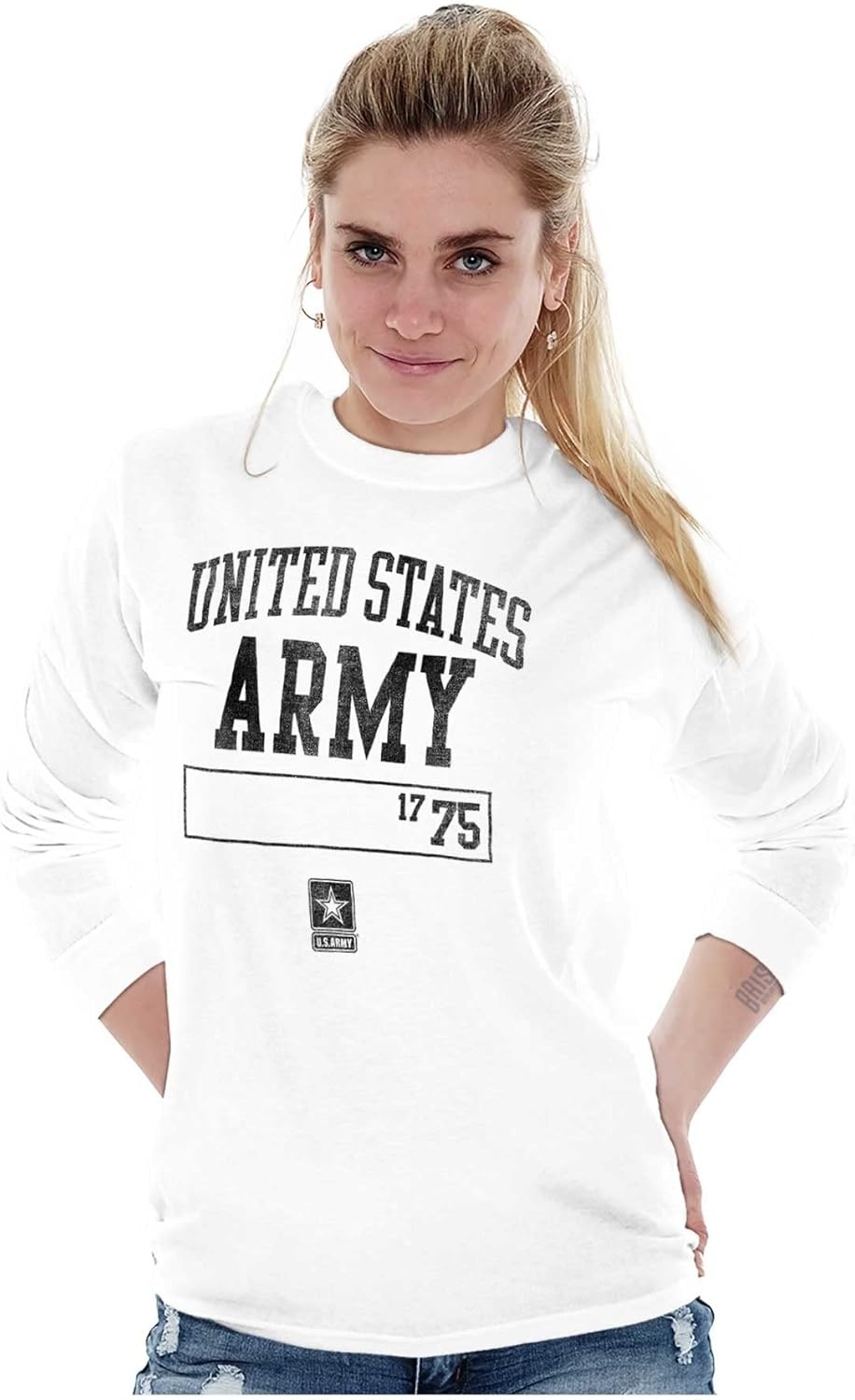 image:imageUS Army United States Soldier Long Sleeve Tshirt Men WomenWhite