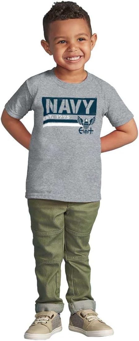 image:imageUS Navy Eagle Anchor Logo Est 1775 Toddler Boy Girl T ShirtHeather