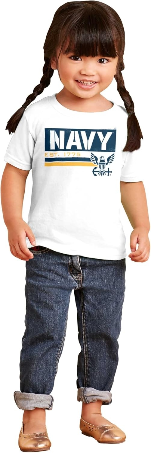 image:imageUS Navy Eagle Anchor Logo Est 1775 Toddler Boy Girl T ShirtWhite