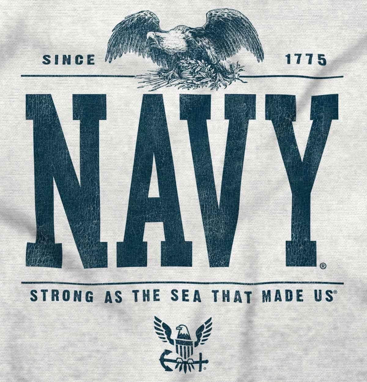 image:imageUS Navy Strong As Sea That Made Us Womens Petite VNeck T Shirt White S