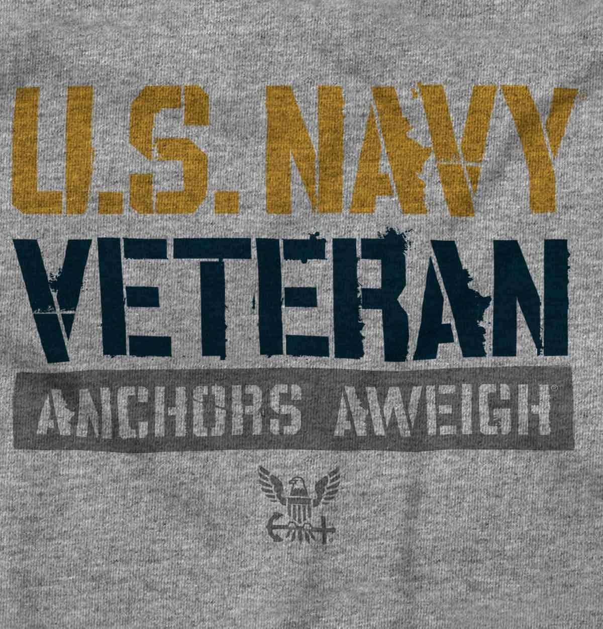 image:imageUS Navy Veteran Anchors Aweigh Long Sleeve Tshirt Men WomenSport Grey