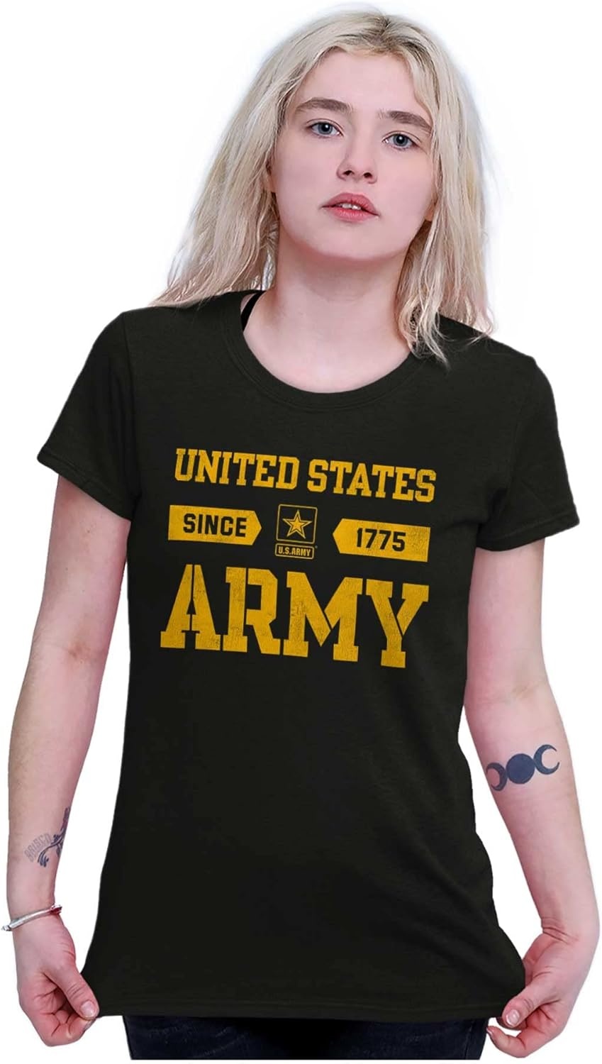image:imageUnited States Army Logo Since 1775 Womens Slim Fit Graphic TeeBlack