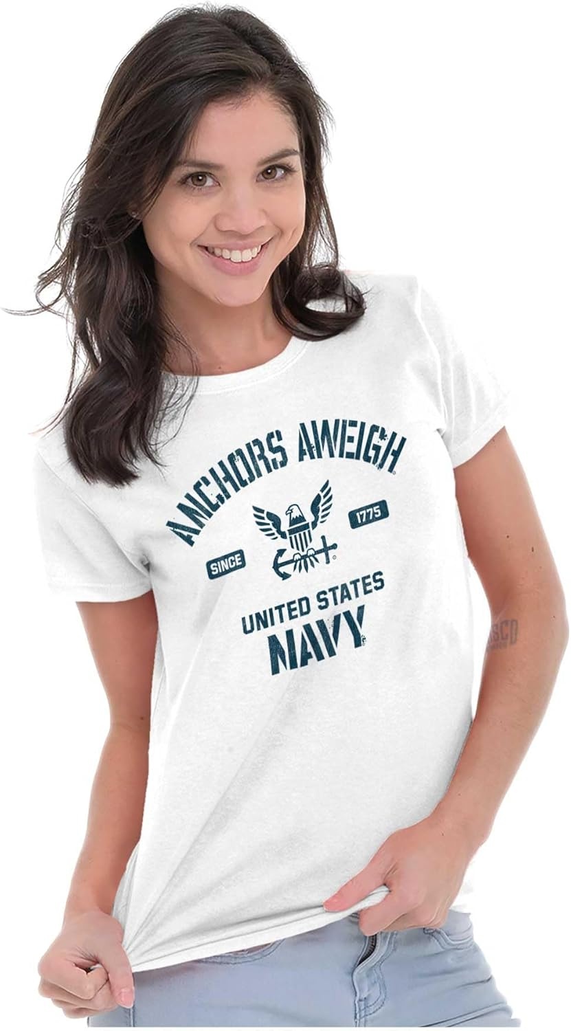 image:imageUnited States Navy Logo Anchor Aweigh Womens Slim Fit Graphic Tee