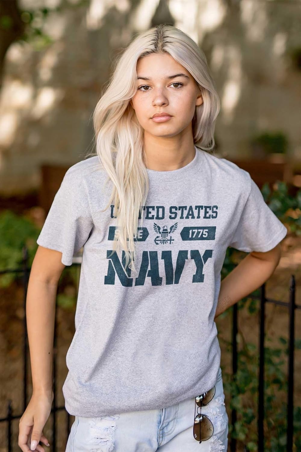 image:imageUnited States Navy Logo Since 1775 Graphic T Shirt Men or WomenSport Grey