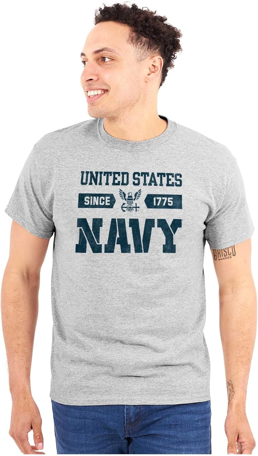 image:imageUnited States Navy Logo Since 1775 Graphic T Shirt Men or WomenSport Grey