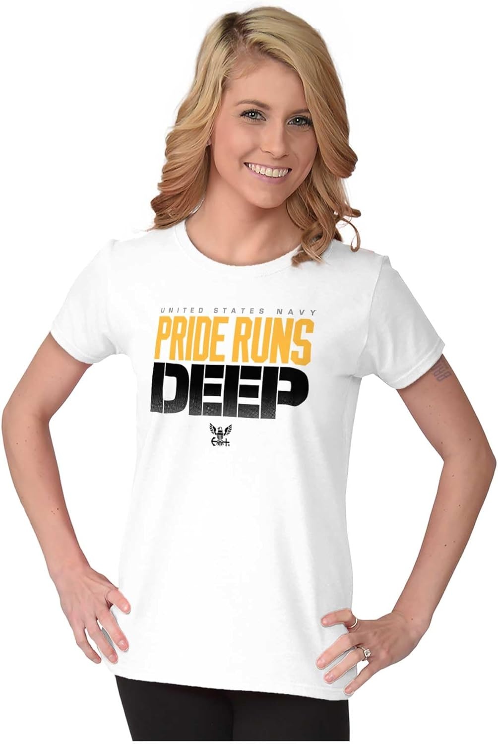 image:imageUnited States Navy Pride Runs Deep Womens Slim Fit Graphic Tee