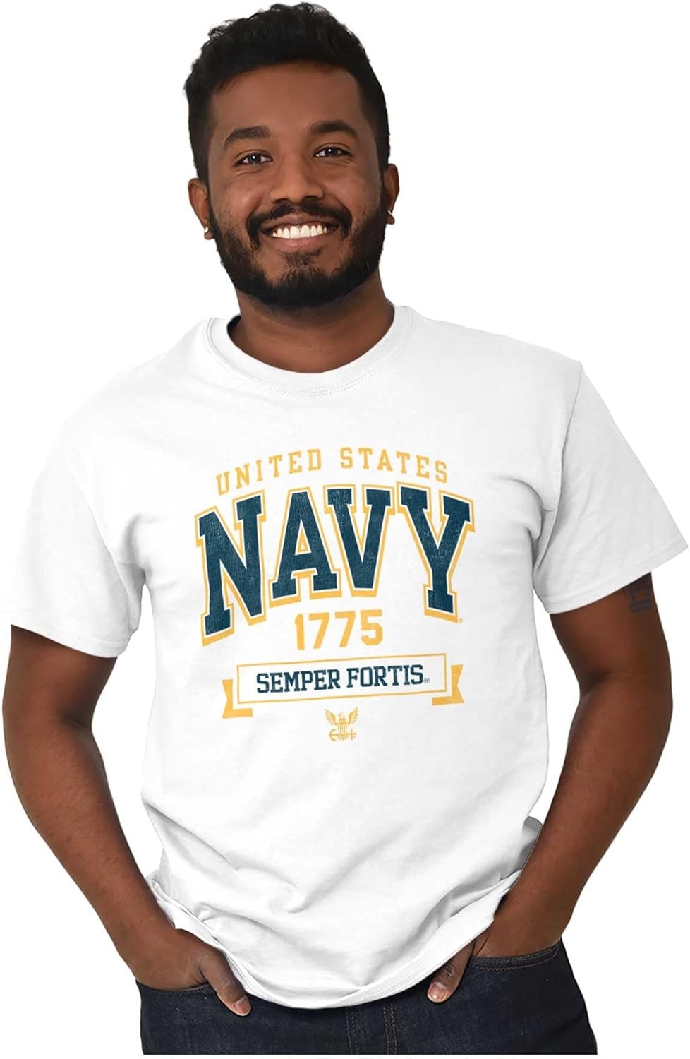 image:imageUnited States Navy Semper Fortis 1775 Graphic T Shirt Men or WomenWhite