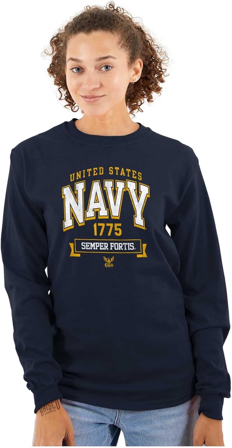 image:imageUnited States Navy Semper Fortis 1775 Long Sleeve Tshirt Men WomenNavy