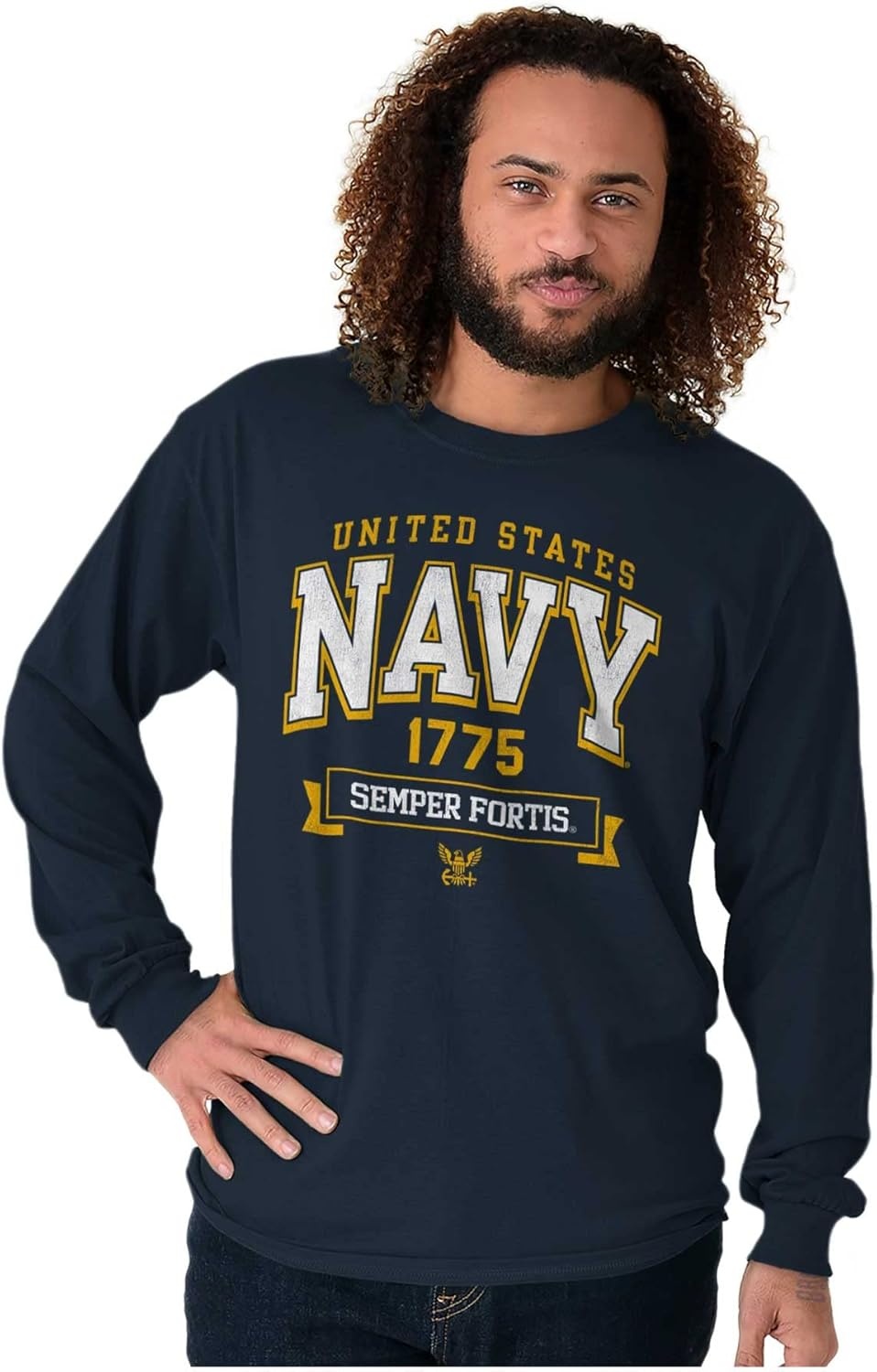 image:imageUnited States Navy Semper Fortis 1775 Long Sleeve Tshirt Men WomenNavy