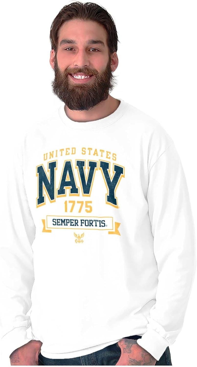 image:imageUnited States Navy Semper Fortis 1775 Long Sleeve Tshirt Men WomenWhite