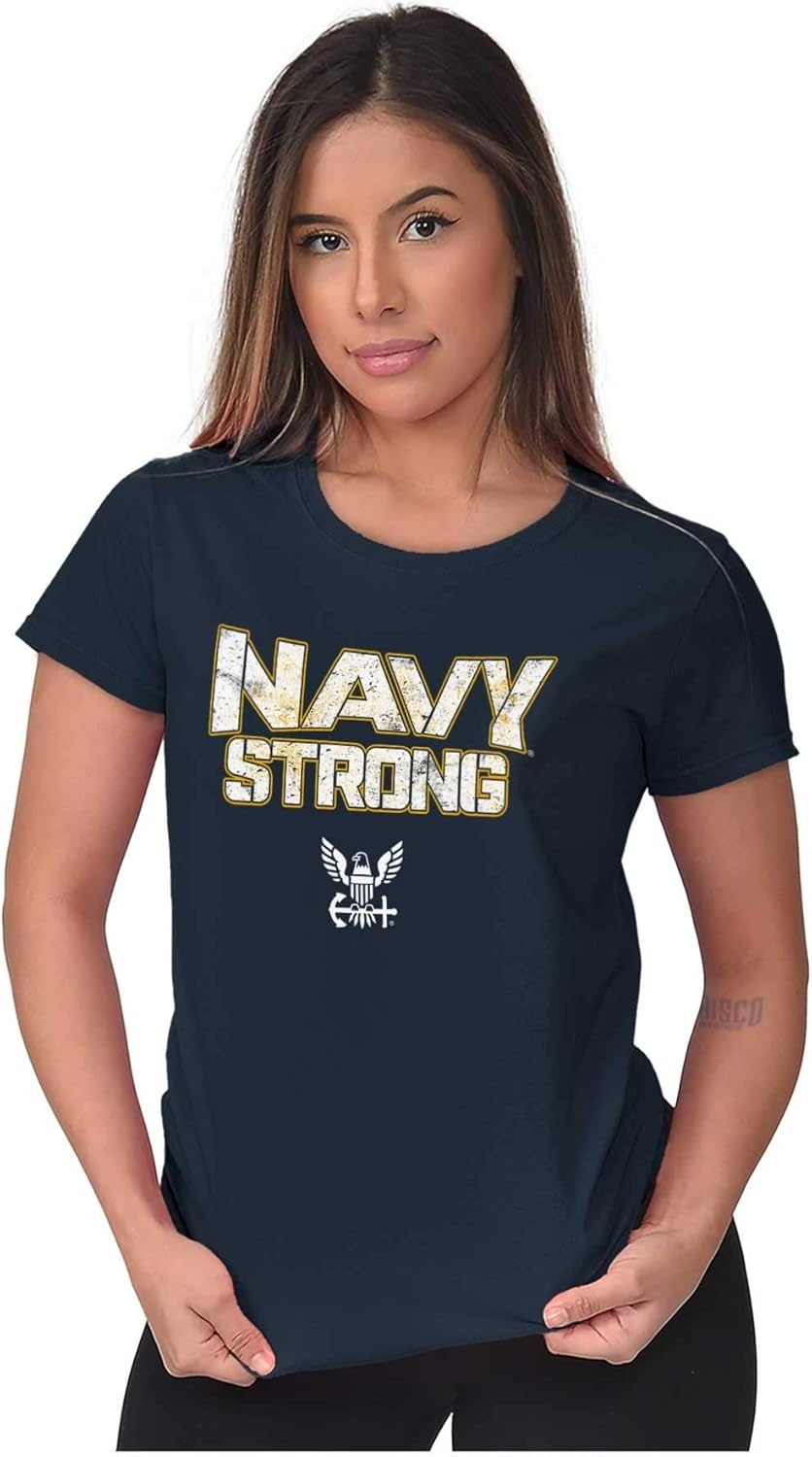 image:imageUnited States Navy Strong Anchor Logo Womens Slim Fit Graphic Tee