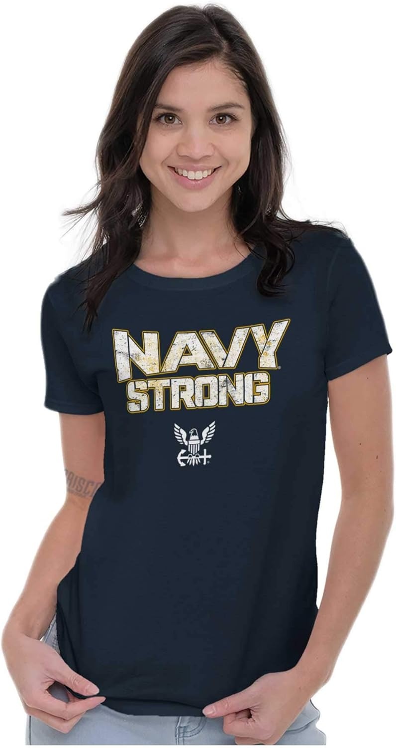 image:imageUnited States Navy Strong Anchor Logo Womens Slim Fit Graphic Tee