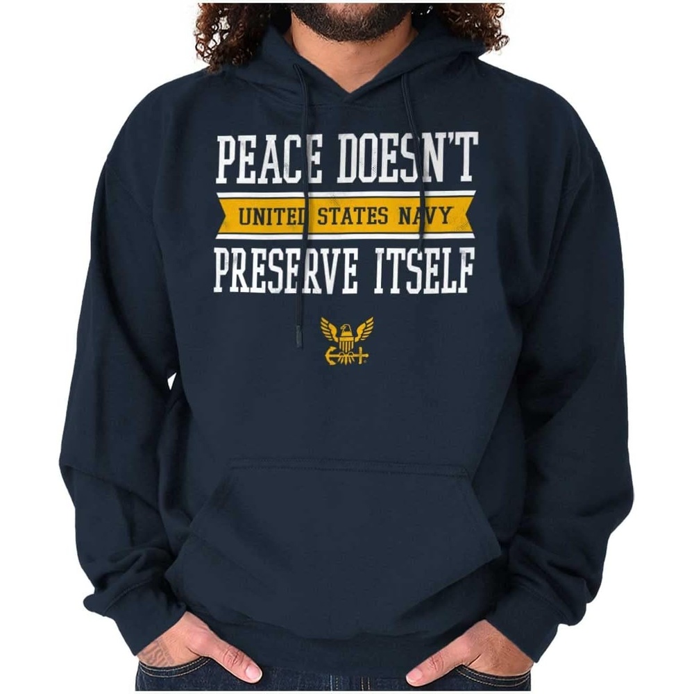 image:imageBrisco Brands Peace Doesnt Preserve US Navy Hoodie Sweatshirt Women MenNavy