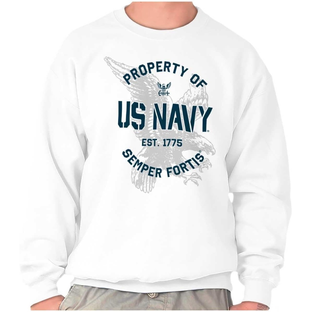 image:imageBrisco Brands Property US Navy 1775 Semper Fortis Sweatshirt for Men or WomenWhite