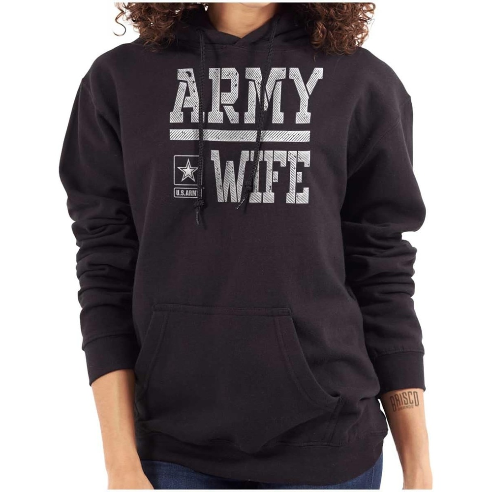 image:imageBrisco Brands US Army Wife Military Soldier Pride Hoodie Sweatshirt WomenBlack