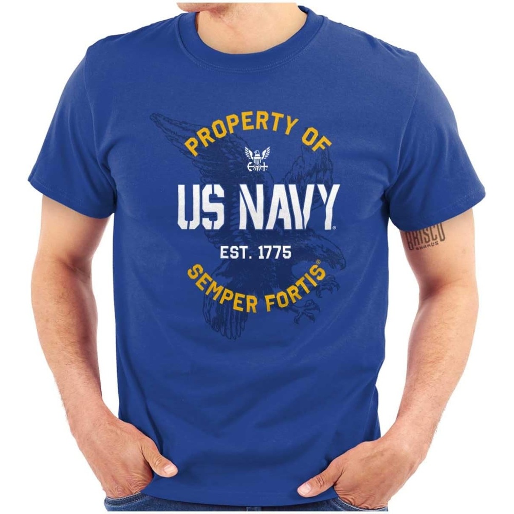 image:imageBrisco Brands US Navy Property of Semper Fortis Graphic T Shirt Men or WomenRoyal