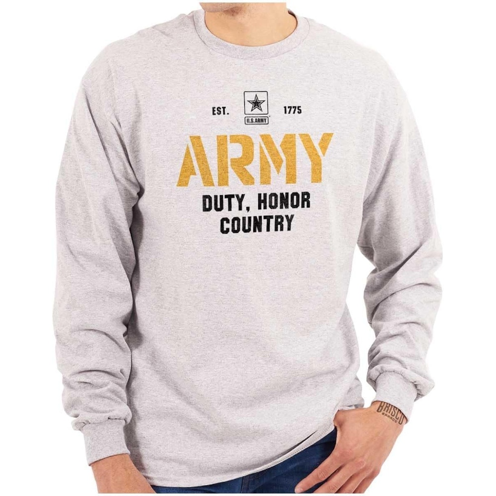 image:imageUS Army Pride Military Style PT Long Sleeve Tshirt Men WomenSport Grey